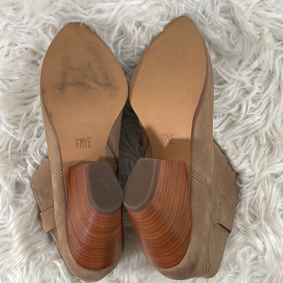 FRYE Reina Bootie 79258 Leather Brown Nubuck Slip On Ankle Booties Boots Sz 8.5 - Picture 11 of 16
